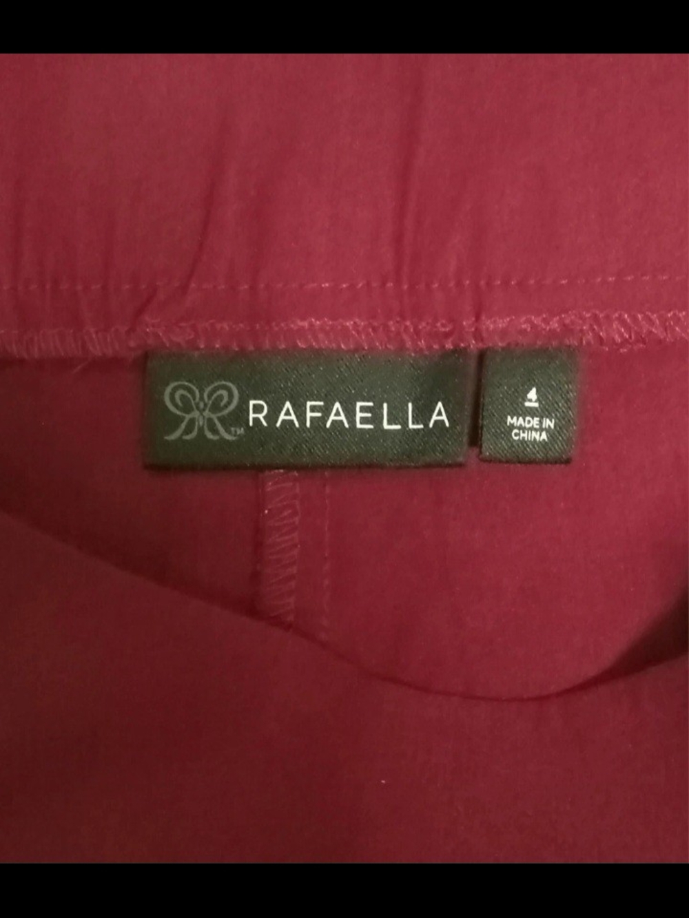 Rafaella Burgundy Straight-Leg Stretch Pants - Picture 4 of 4